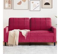 LoogCape Canapé à 2 Places en Velours Rouge Bordeaux 140 cm avec Coffre de Rangement, Design Moderne pour Salon et séjour, Assise Confortable, idéal pour Espace de Vie ou Chambre