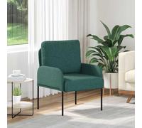 LoogCape Canapé avec coussin vert foncé en contreplaqué - Largeur d'assise : 55 cm - Moderne - Avec accoudoirs et pieds en métal - Peu encombrant - Pour bureau et chambre d'adolescent