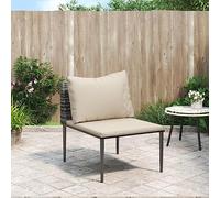 LoogCape Canapé Central de Jardin modulable avec Coussins Gris résine tressée Robuste pour extérieur terrasse Patio Balcon mobilier de détente Confortable
