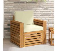 LoogCape Canapé d’extérieur en Bois d'acacia Massif et Polyester Naturel, mobilier modulable pour Jardin terrasse Balcon Patio, Design élégant, résistant aux intempéries, Confort Optimal