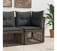 LoogCape Canapé d'angle en polyrotin Gris résistant aux intempéries pour Jardin extérieur terrasse Balcon Patio mobilier Lounge modulable avec Housses lavables