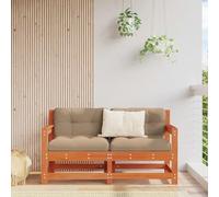 LoogCape Canapé d'angle modulable pour extérieur en Bois de pin Massif Brun Ciré, mobilier de Jardin Robuste, Design Contemporain, Chaise sectionnelle, idéal pour terrasse Balcon Patio