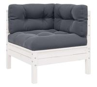 LoogCape Canapé d'angle modulable pour Jardin extérieur avec Coussins Anthracite en Bois de pin Massif, mobilier de Patio, Chaise d'angle, sectionnelle, siège Confortable pour terrasse et Balcon