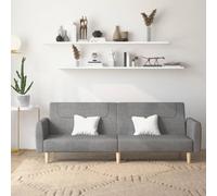 LoogCape Canapé-lit 2 places en tissu gris clair avec cadre en bois - Canapé-lit pour salon, chambre d'amis, petites pièces - 220 x 84,5 x 69 cm