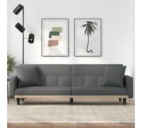LoogCape Canapé-lit avec coussin en tissu gris foncé, 220 x 89 x 70 cm, extensible avec rembourrage et accoudoir, paysage de vie avec fonction couchage pour chambre d'amis et salon, peu encombrant et