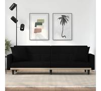 LoogCape Canapé-lit avec coussin, tissu noir, 220 x 89 x 70 cm, extensible avec fonction de sommeil, canapé rembourré avec accoudoir, matériau robuste pour salon, chambre d'amis, paysage de vie peu