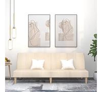 LoogCape Canapé-lit modulable 2 Places crème en Tissu avec Coffre de Rangement Solide pour Salon, Chambre ou Bureau, Convertible en lit Double, Design Relax et Confortable