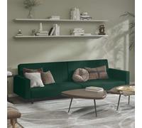 LoogCape Canapé-lit modulable en Velours Vert foncé 2 Places avec Coffre de Rangement, Convertible en lit Double pour Salon, Chambre ou Bureau, Facile à Transformer, capacité 110 kg par siège