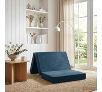 LoogCape Canapé-lit Pliable 80 x 67 x 45 cm Bleu en Velours avec Housse zippée, mécanisme réglable, Solution pour Chambre Adulte ou Enfant, Utilisation intérieure