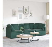 LoogCape Canapé modulaire en velours vert foncé, 300 x 100 x 64 cm, avec coussin, cadre en métal, pour salon, canapé d'angle, canapé central