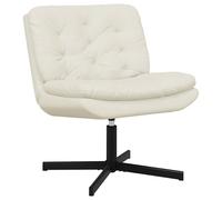 LoogCape Chaise de relaxation pivotante en velours crème 63 x 75 x 76 cm Fauteuil moderne avec design ergonomique, réglable en hauteur, pivotant, confortable, peu encombrant pour salon, bureau, salle