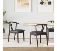 LoogCape Chaise de Salle à Manger Vintage 2 pièces en Bois Massif avec Coussin Confort, Design scandinave et Industriel pour Cuisine, Salon ou Bureau, Finition laquée Marron Clair et Noir