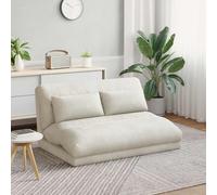 LoogCape Chaise de sol réglable en velours crème avec dossier multi-positions pour salon, jeux, lecture, yoga et enfants, ergonomique, rembourrée, lavable, pliable, peu encombrant