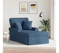 LoogCape Chaise longue avec coussin en tissu bleu pour salon, chambre à coucher, chaise longue relaxante, lit de jour avec accoudoirs et jupe, 157 cm de large, ergonomique, réglable, facile