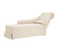 LoogCape Chaise longue avec traversin et accoudoir droit en lin, ergonomique, réglable, confortable, pour salon, bureau ou chambre à coucher, se détendre, lire, dormir, lit de jour
