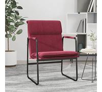 LoogCape Chaise Longue Rouge Bordeaux 55x64x80 cm en Tissu Durable avec Dossier inclinable, Repose-Pieds, Structure métallique Robuste et Pieds antidérapants idéale pour Salon, Chambre ou Bureau