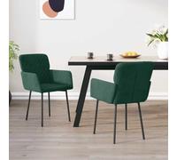 LoogCape Chaises à Manger Lot de 2 Vert foncé Velours fauteuils Modernes scandinaves Confortables pour Salon Bureau Salle à Manger Design Industriel