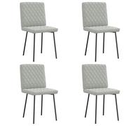 LoogCape Chaises à Manger Lot de 4 Gris Clair en Velours avec Cadre métal et Bois, fauteuils Modernes scandinaves pour Salle à Manger, Salon, Bureau ou Restaurant, Assise Ergonomique et Confortable