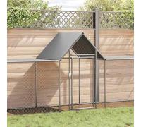 LoogCape Clapier en acier galvanisé 9 x 1 x 1,5 m avec toit imperméable, convient pour lapins, cochons d'Inde, poules, canards, oies, enclos d'extérieur durable pour rongeurs et petits animaux en