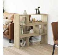 LoogCape Cloison de séparation chêne Sonoma en Bois d'ingénierie avec 6 étagères, Meuble bibliothèque de Rangement pour Salon, Bureau, Chambre, pièce à Vivre ou Espace Enfant