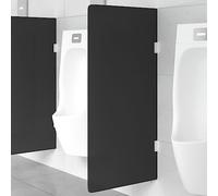 LoogCape Cloison d'urinoir - Montage mural - Noir - 90 x 40 cm - Verre trempé avec système d'abaissement automatique et anti-odeurs - Accessoire sanitaire facile d'entretien pour salle de bain, WC et