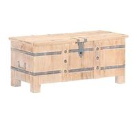 LoogCape Coffre 90 x 40 x 40 cm en bois d'acacia massif avec finition blanche, verrouillable, boîte de rangement polyvalente pour chambre à coucher, salon, couloir, chambre d'enfant, espace de