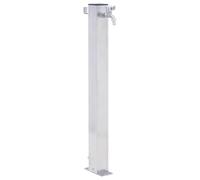 LoogCape Colonne d'eau de jardin en acier inoxydable 60 cm carrée avec crochet, base stable, utilisation polyvalente pour arrosage, lavage de voiture, entretien des plantes, jardinage