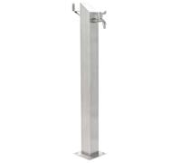 LoogCape Colonne d'eau de jardin, en acier inoxydable, carrée, 95 cm, distributeur d'eau avec robinet pour systèmes d'irrigation, pelouse, parterre, balcon, plate-bande surélevée avec raccord 1/2"