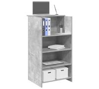 LoogCape Comptoir de réception gris béton 55 x 50 x 103,5 cm en bois avec étagère intégrée, comptoir pour salle de réception, bureau, hall d'hôtel, clinique, crée de l'ordre sur le lieu de travail