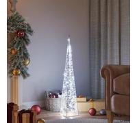 LoogCape Cône lumineux LED acrylique décoratif blanc froid 90 cm pour intérieur et extérieur éclairage festif avec 8 effets de lumière résistant aux intempéries et économie d'énergie