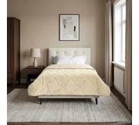 LoogCape Couette d'été crème 135 x 200 cm en microfibre polaire respirante lavable légère pour l'été et la transition moderne avec motif matelassé et tissu double face pour un sommeil agréable