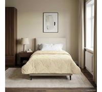 LoogCape Couette d'été crème 140 x 200 cm en microfibre polaire respirante lavable durable adaptée pour l'été et toute l'année Couette légère avec motif matelassé pour un sommeil réparateur