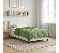 LoogCape Couette d'été rembourrée verte 140 x 220 cm en microfibre avec design matelassé des deux côtés respirante et lavable pour un confort de sommeil agréable toute l'année