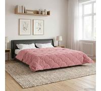 LoogCape Couette d'été rose 240 x 260 cm en microfibre polaire respirante lavable durable pour l'été et toute l'année Design élégant double face