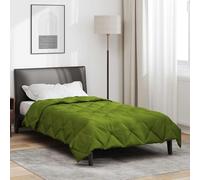 LoogCape Couette d'été verte 200 x 135 cm en microfibre respirante lavable légère pour temps chaud Convient toute l'année avec motif matelassé et certification Oeko-Tex®