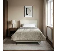 LoogCape Couette d'hiver 135 x 200 cm gris clair avec design matelassé en microfibre et polaire en peluche, respirante, lavable, chaude et douce pour une utilisation toute l'année dans la chambre à