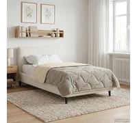 LoogCape Couette toutes saisons crème 155 x 220 cm microfibre polaire respirante lavable durable douillette adaptée pour l'hiver été mi-saison
