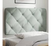 LoogCape Coussin de tête de lit en velours rembourré doux pour soutien du dos - 80 cm - Montage mural - Pour lit réglable - Gris clair