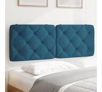LoogCape Coussin de tête de lit rembourré en velours - 120 cm - Montage mural - Série Piran - Pour chambre à coucher, lit - Réglable - Soutien dorsal - Bleu
