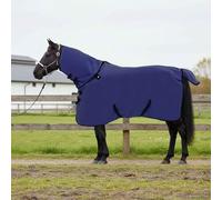 LoogCape Couverture de cheval bleu marine 105 cm polyester respirant imperméable coupe-vent pour extérieur, écurie, paddock, poney, poulain, équitation, hiver, avec bavoir, cou, sangle croisée, légère