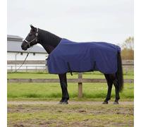 LoogCape Couverture de cheval bleu marine 125 cm imperméable respirante robuste pour écurie et paddock avec bavoir ventral, sangle croisée, coupe-vent, doublée, idéale pour la transition et l'hiver