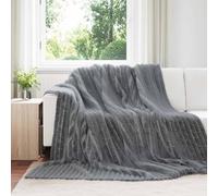 LoogCape Couverture douillette gris foncé 270 x 240 cm en polaire couvre-lit pour chambre à coucher et salon légère et respirante pour l'hiver et l'été Polyvalente