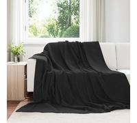 LoogCape Couverture douillette noire - 220 x 240 cm - Polaire - Couvre-lit - Jeté de lit - Pour canapé, chambre à coucher, salon - Légère, chaude et respirante