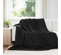 LoogCape Couverture en polaire noire - 240 x 220 cm - Couverture douillette - Couvre-lit - Canapé - Chambre à coucher - Salon