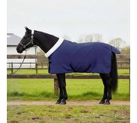 LoogCape Couverture pour cheval bleu marine 145 cm polaire coupe-vent respirante imperméable robuste pour écurie et pâturage, avec bavoir, sangle croisée et rabat de queue, idéale pour la transition