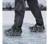 LoogCape Crampons à glace pour chaussures - Noir - L - En acier inoxydable durable - Antidérapant - Équipement d'extérieur pour randonnée, trekking, raquettes à neige - Convient pour femmes, hommes et