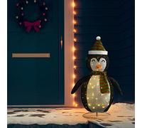 LoogCape Décoration de Noël pingouin LED en tissu de luxe 120 cm avec 8 modes d'éclairage, USB, résistant aux intempéries, pour l'intérieur et l'extérieur, éclairage économe en énergie