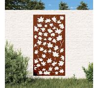 LoogCape Décoration murale de jardin en acier Corten avec motif feuille d'érable, 105 x 55 cm, résistante aux intempéries, aspect rouille, décoration murale pour jardin, terrasse, clôture, acier