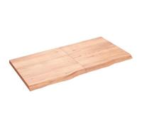 LoogCape Dessus de Table en Bois de chêne Massif Marron Clair traité pour rénovation Meuble Support Cuisine Salon extérieur intérieur 120x60cm