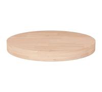 LoogCape Dessus de Table Rond en Bois de chêne Massif Non traité Ø40x4 cm, Surface Durable pour Cuisine, Salle à Manger, Bureau ou création de Meubles rustiques